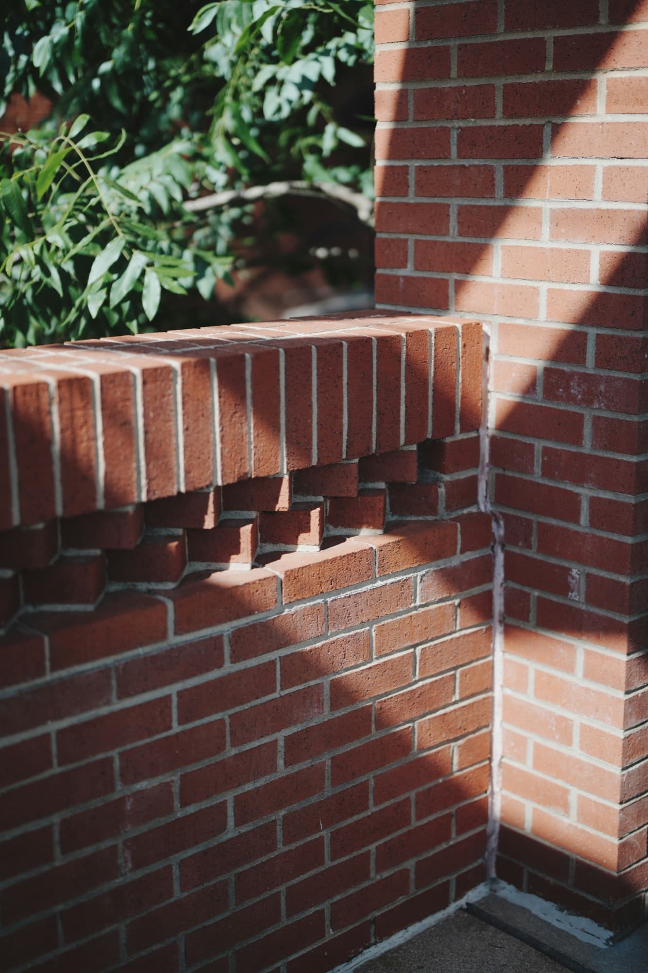 Crafted brickwork detail catching warm afternoon light